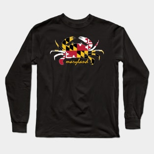 Maryland Crab State Pride Flag Long Sleeve T-Shirt